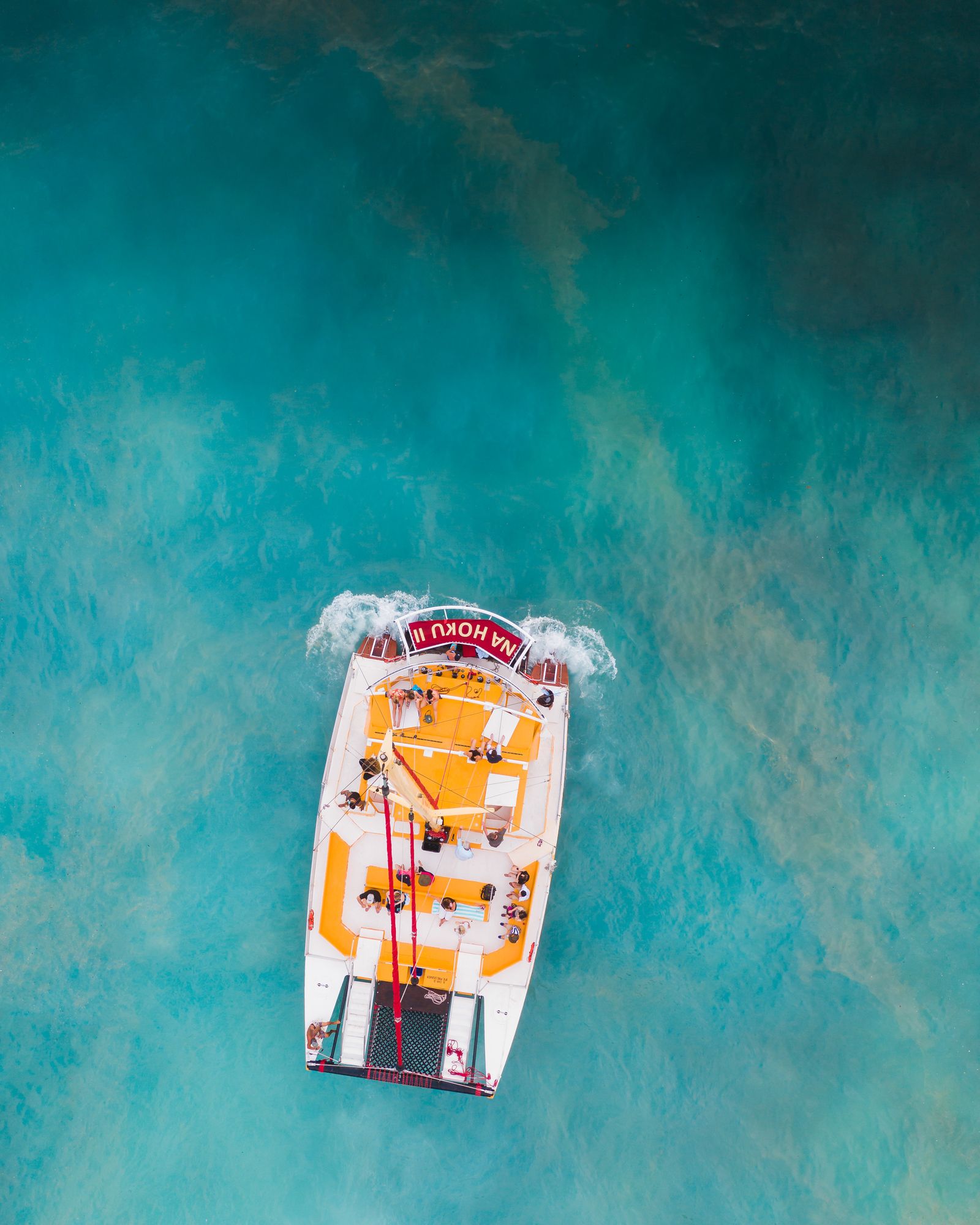 Aerial view of the Party Boat catamaran